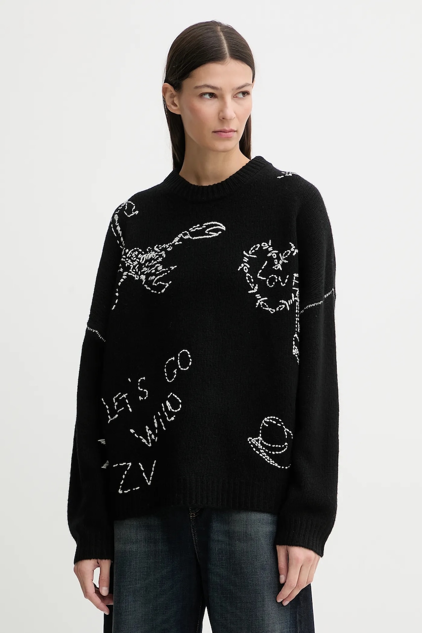 Vlněný svetr ZADIG&VOLTAIRE dámský, černá barva, KWSW02902