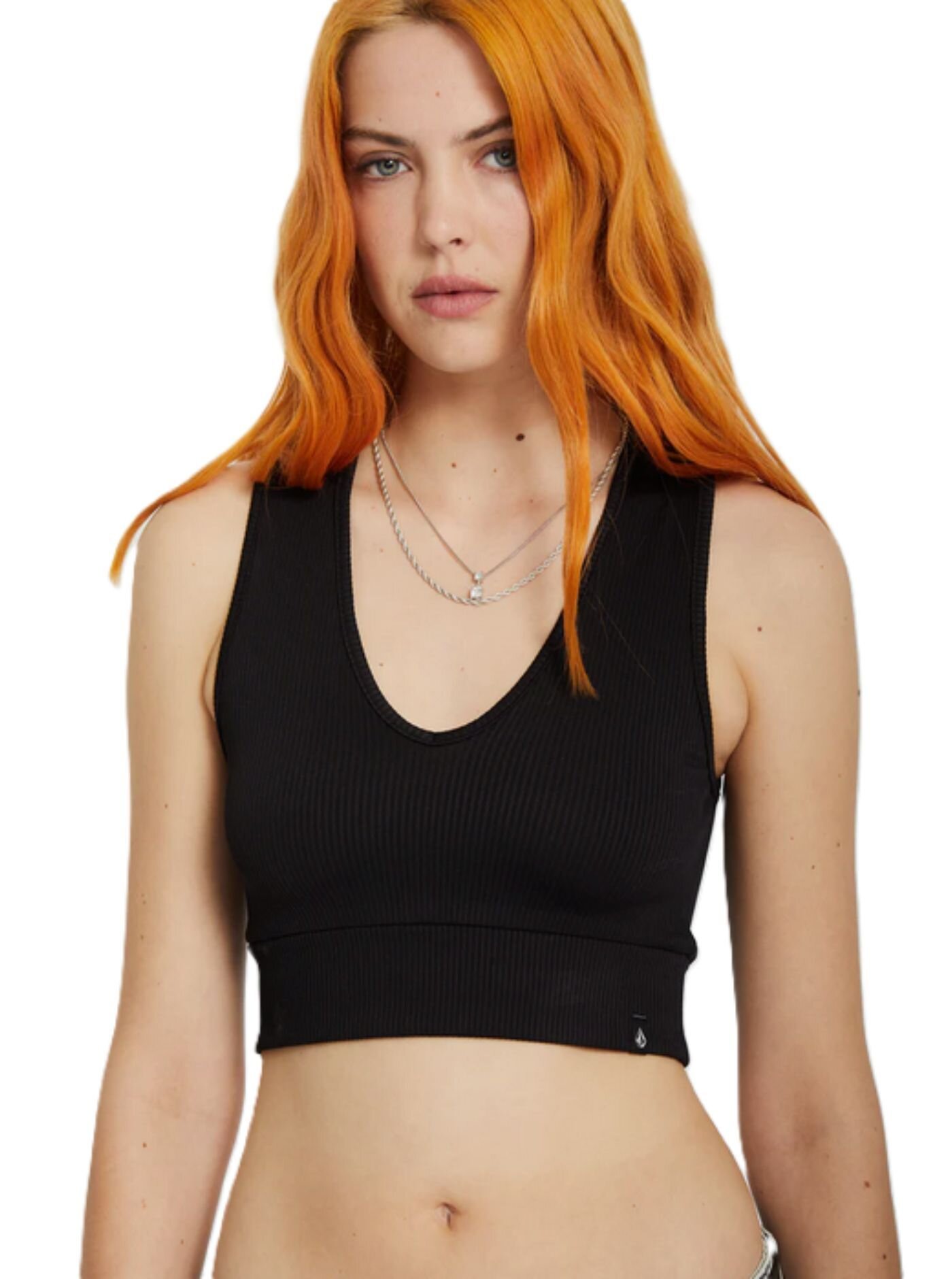 Volcom dámské tílko Gimmestank Rib Black | Černá | Velikost M