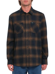 Volcom pánská košile Netastone Flannel Ls Dark Earth | Šedá | Velikost L