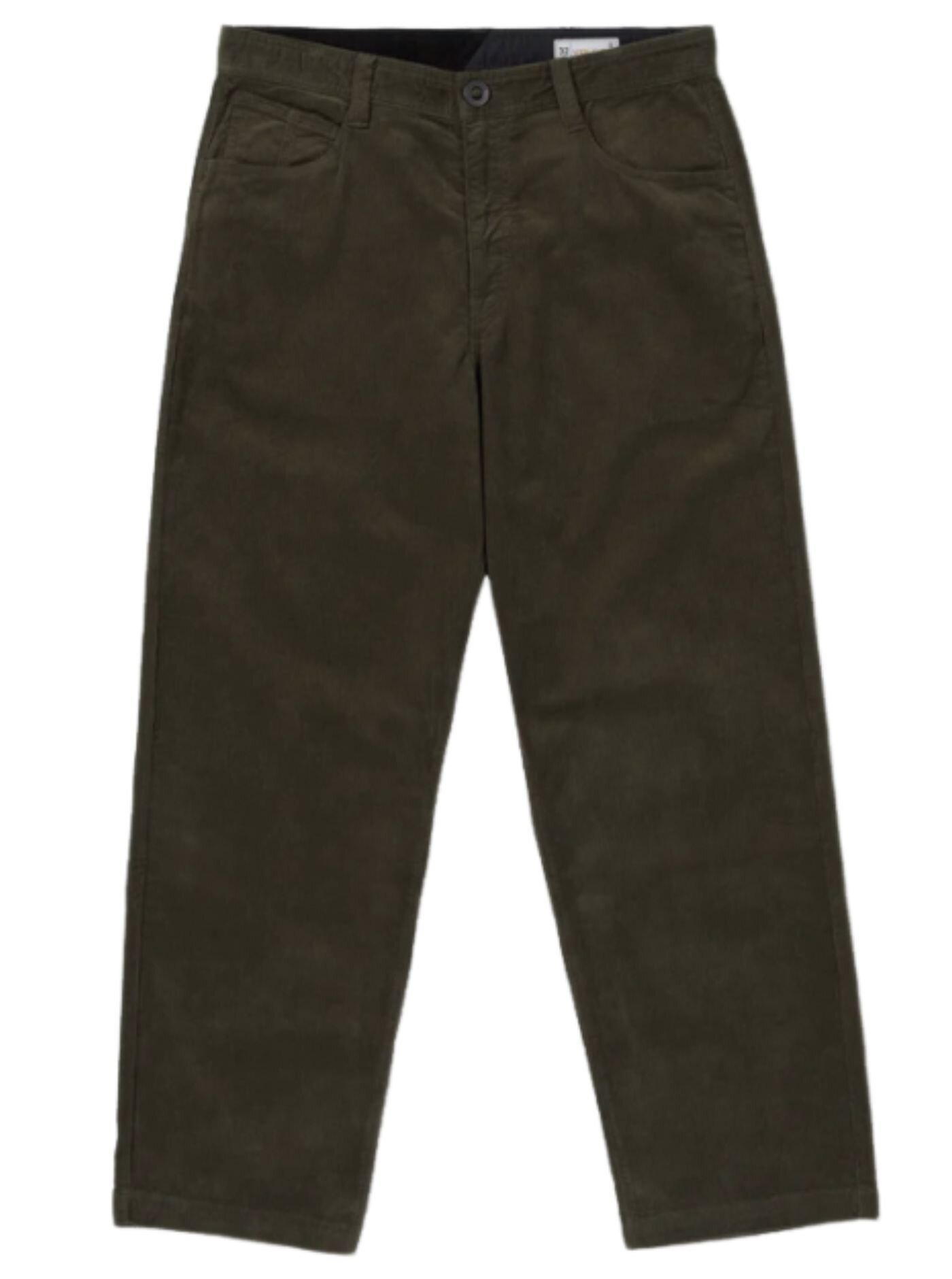 Volcom pánské kalhoty Frickin Loose Tapered Cord Wren | Šedá | Velikost 33 | 100% bavlna