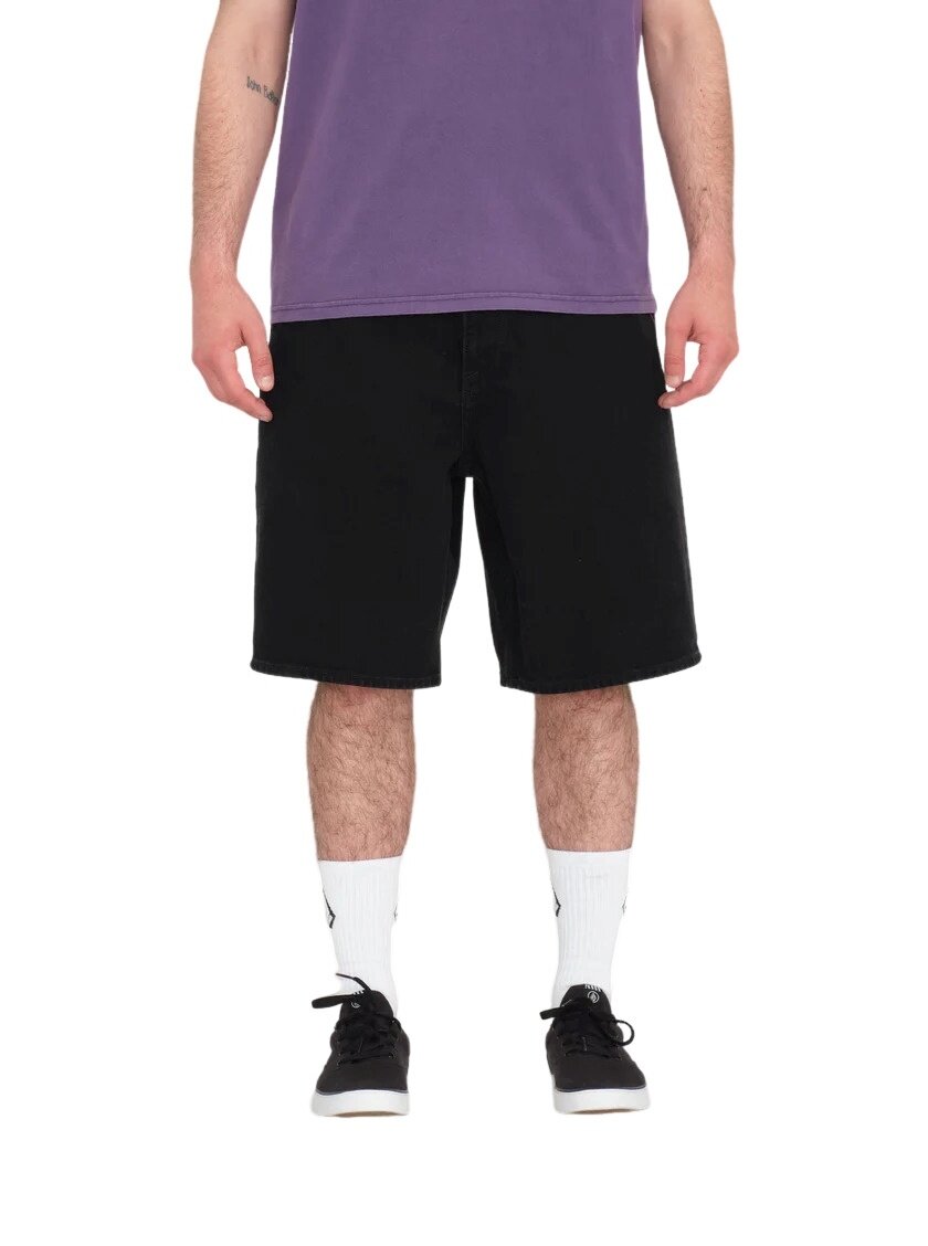 Volcom pánské kraťasy Billow Denim Short 22 Black | Černá | Velikost 34 | 100% bavlna