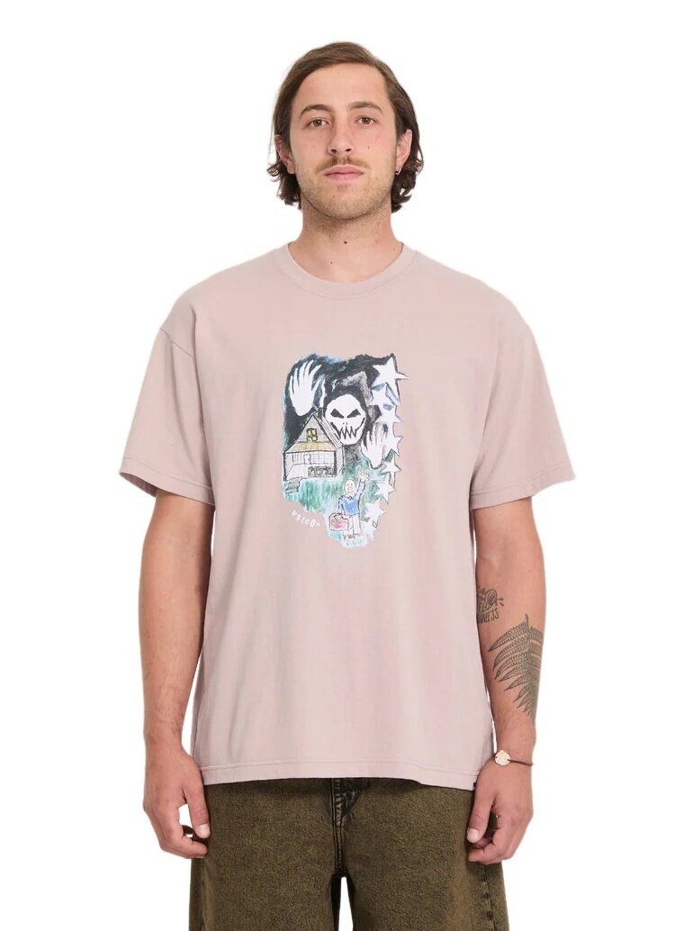 Volcom pánské tričko Fa Issam Auptel Lse Sst Bark Brown | Hnědá | Velikost L | 100% bavlna