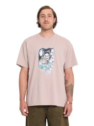 Volcom pánské tričko Fa Issam Auptel Lse Sst Bark Brown | Hnědá | Velikost L | 100% bavlna