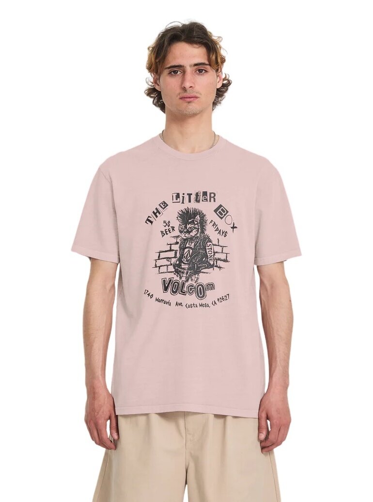 Volcom pánské tričko Punkat Pw Sst Bark Brown | Hnědá | Velikost L | 100% bavlna