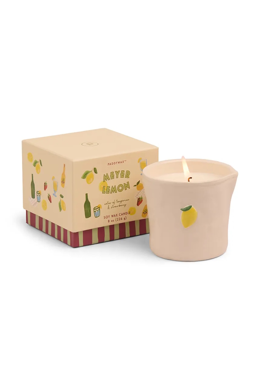 Vonná sójová svíčka Paddywax Lemon Embossed 226 g