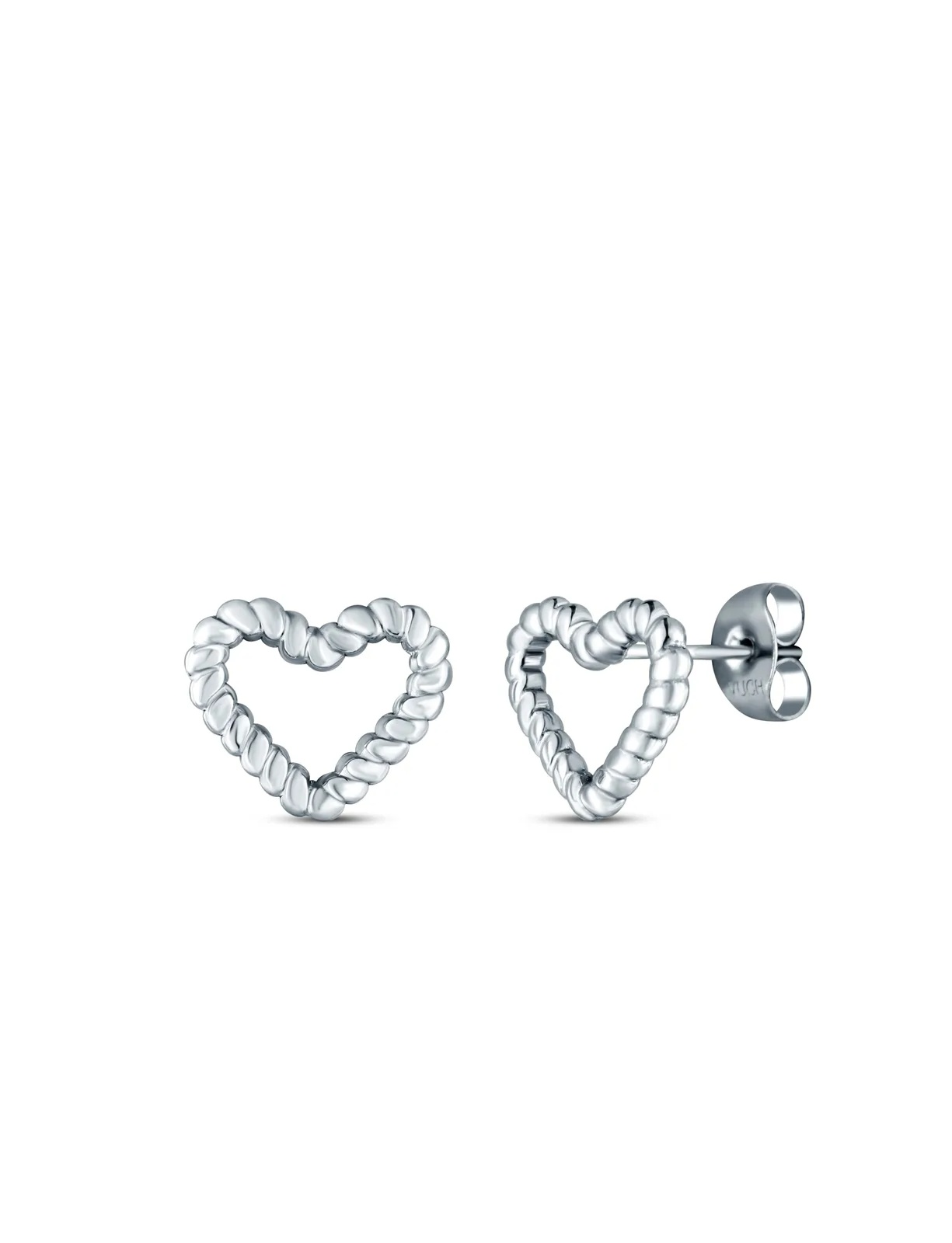 Vuch Ocelové náušnice s motivem srdíčka Arisca Silver