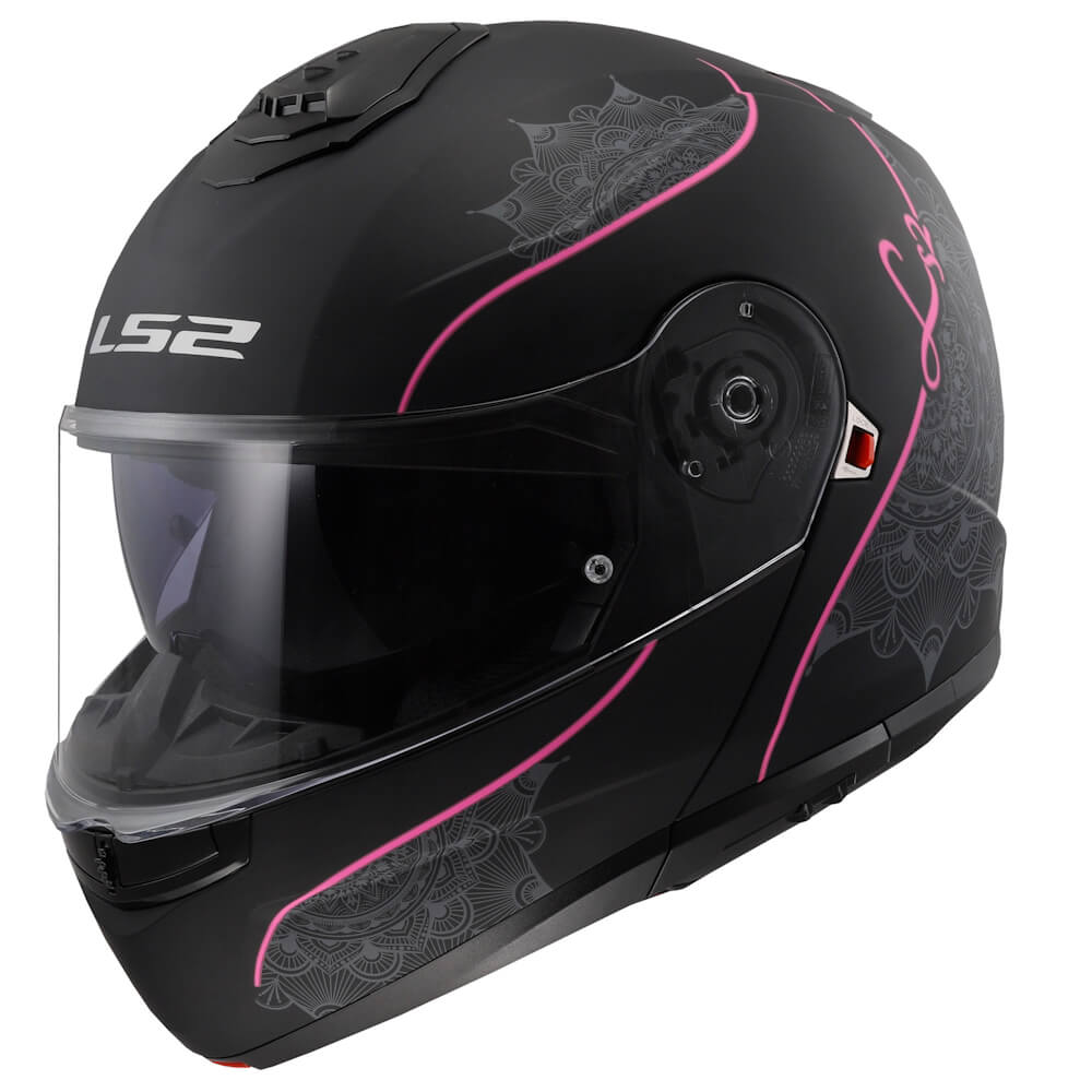 Výklopná přilba LS2 FF908 Strobe II Lux Matt Black-Pink XS (53-54)