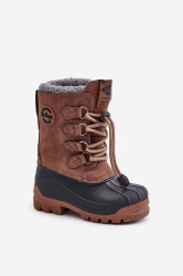 Vysoké Teplé Dětské Sněhule se Stahováním Lee Cooper Hnědé