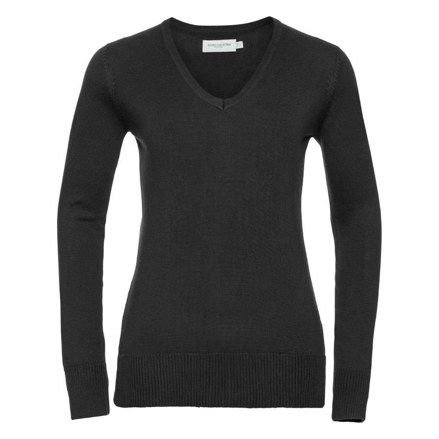Women's knitted pullover with neckline V R710F 50/50 50% Cotton50% acrylic CottonBlend TM weave 12 275g