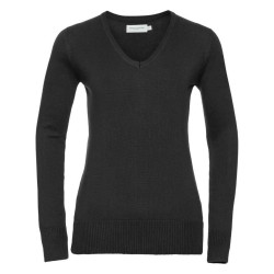 Women's knitted pullover with neckline V R710F 50/50 50% Cotton50% acrylic CottonBlend TM weave 12 275g