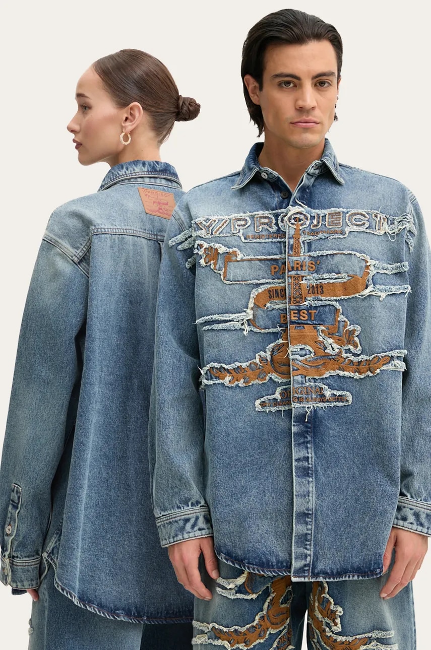 Y/Project  Džínová košile  EVERGREEN PARIS' BEST PATCH DENIM SHIRT