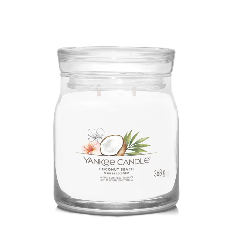Yankee Candle Aromatická svíčka Signature sklo střední Coconut Beach 368 g