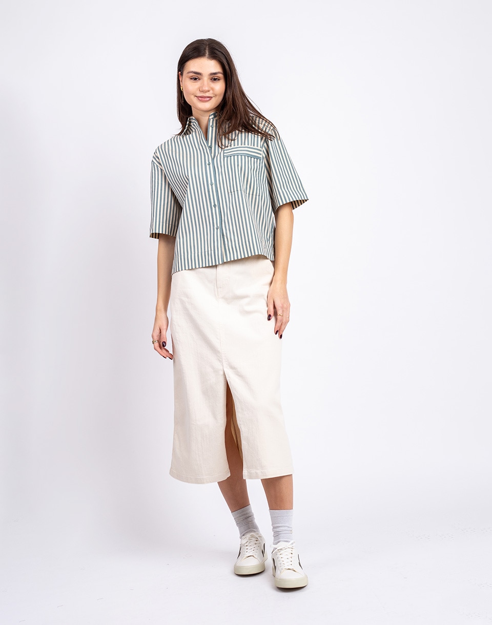 Yerse Denim Midi Skirt 002 ECRU M