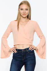 Z6226 DEWBERRY WOMEN'S BLOUSE-POWDER