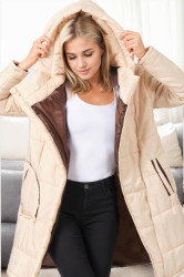 Z6652 DEWBERRY WOMEN'S COAT-BEIGE-1