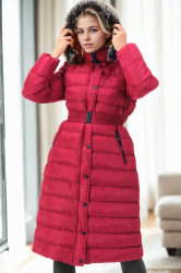 Z6779 DEWBERRY WOMEN'S COAT-BURGUNDY-1