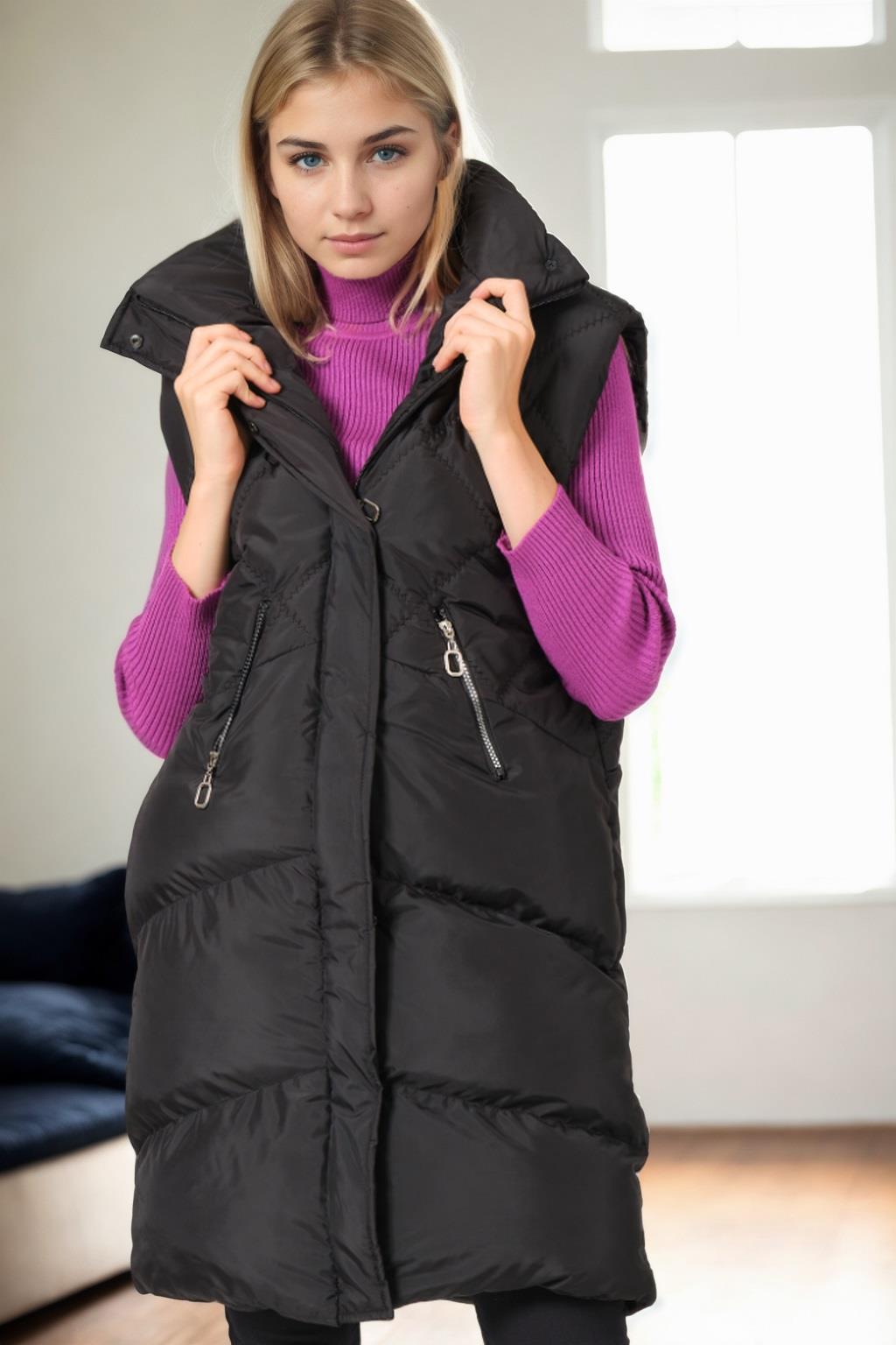 Z9743 DEWBERRY WOMEN'S VEST-BLACK