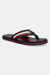 Žabky Tommy Hilfiger MASSAGE HILFIGER BEACH SANDAL pánské, tmavomodrá barva, FM0FM05443