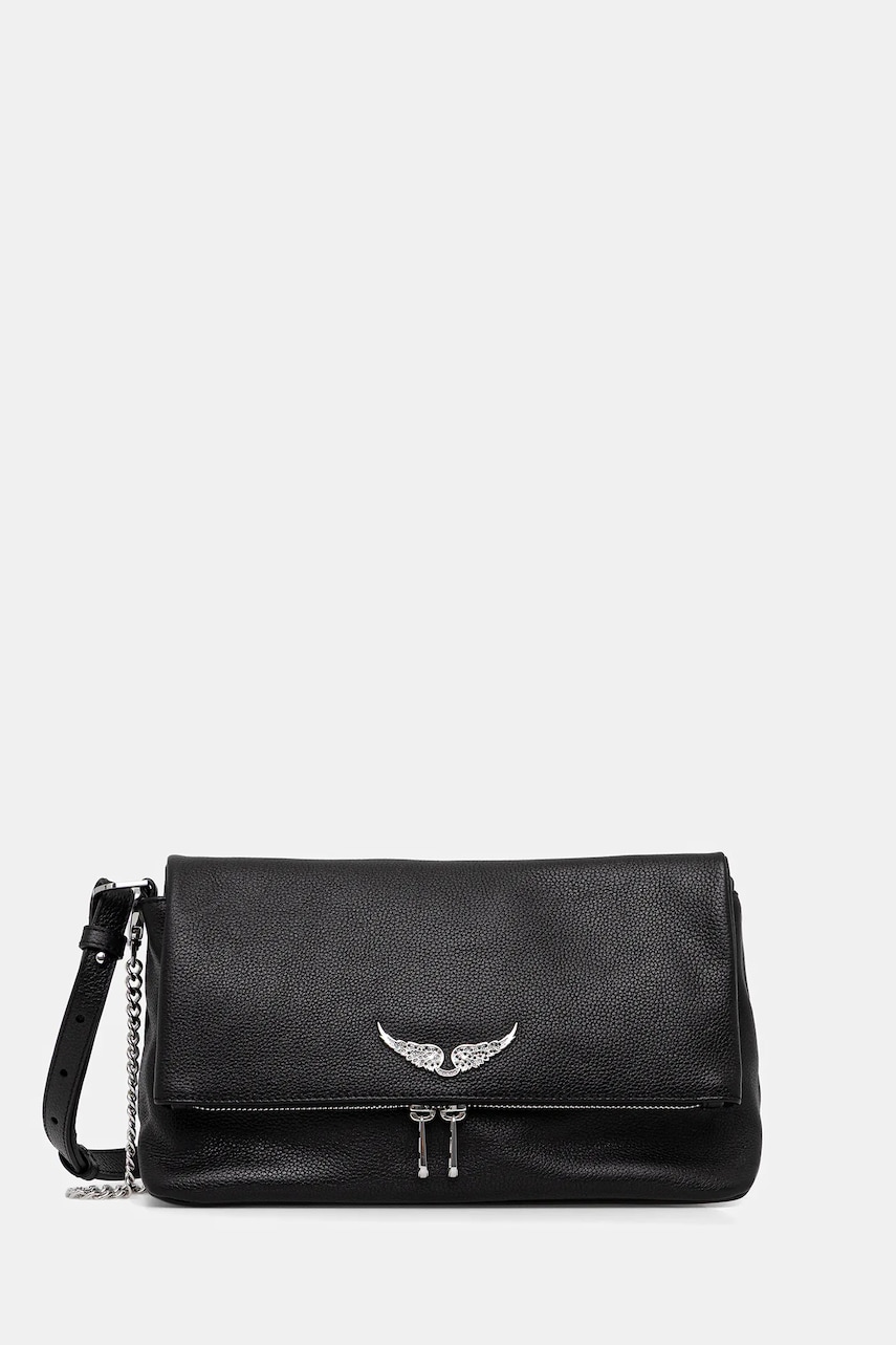 Zadig&Voltaire  Kožená kabelka  ROCKY II GRAINED LEATHER