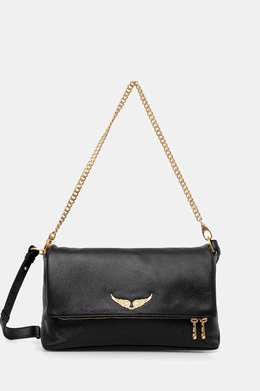 Zadig&Voltaire  Kožená kabelka  ROCKY II GRAINED LEATHER
