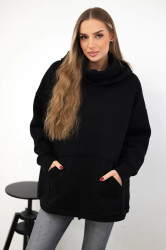 Zateplená mikina se zipem vzadu černá