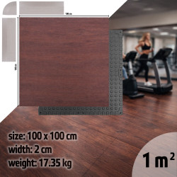 Zátěžová podložka inSPORTline Luxteko Waffle 100x100x2 cm dřevo