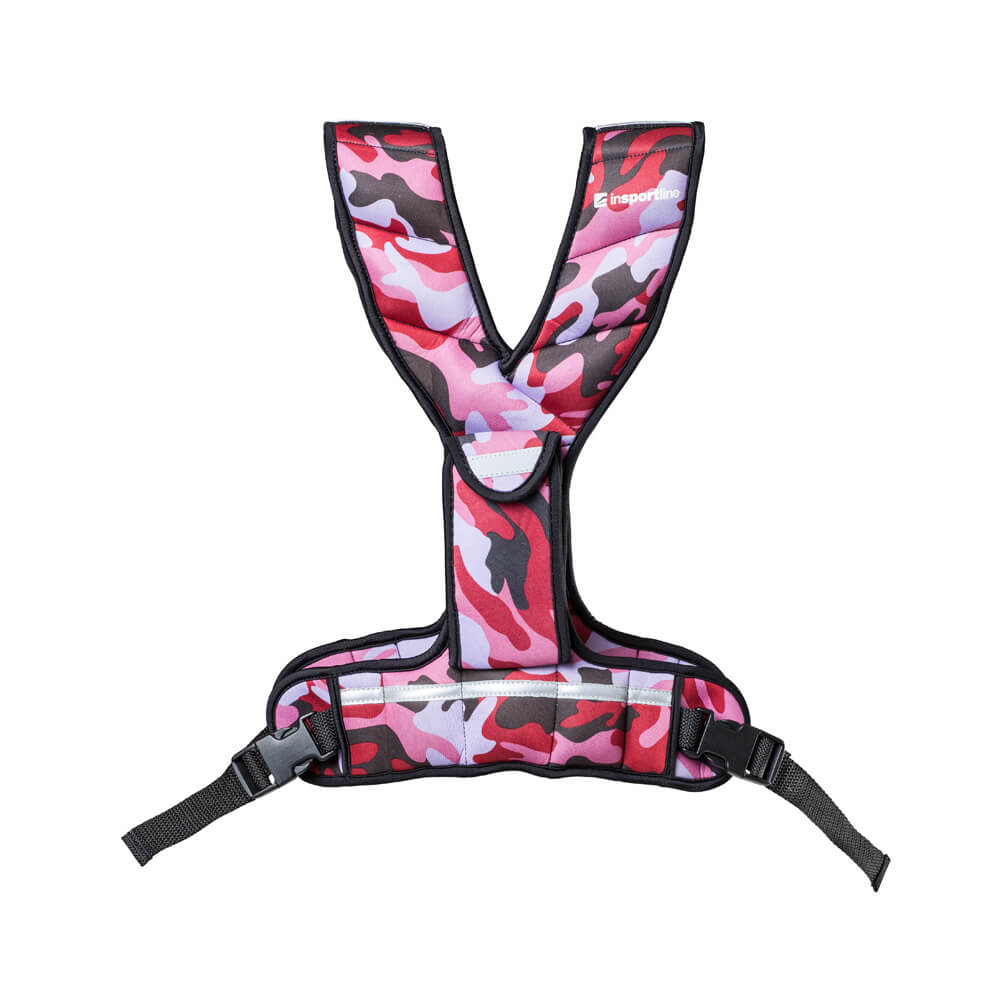 Zátěžová vesta inSPORTline Fitup 3 kg maskáčová růžová