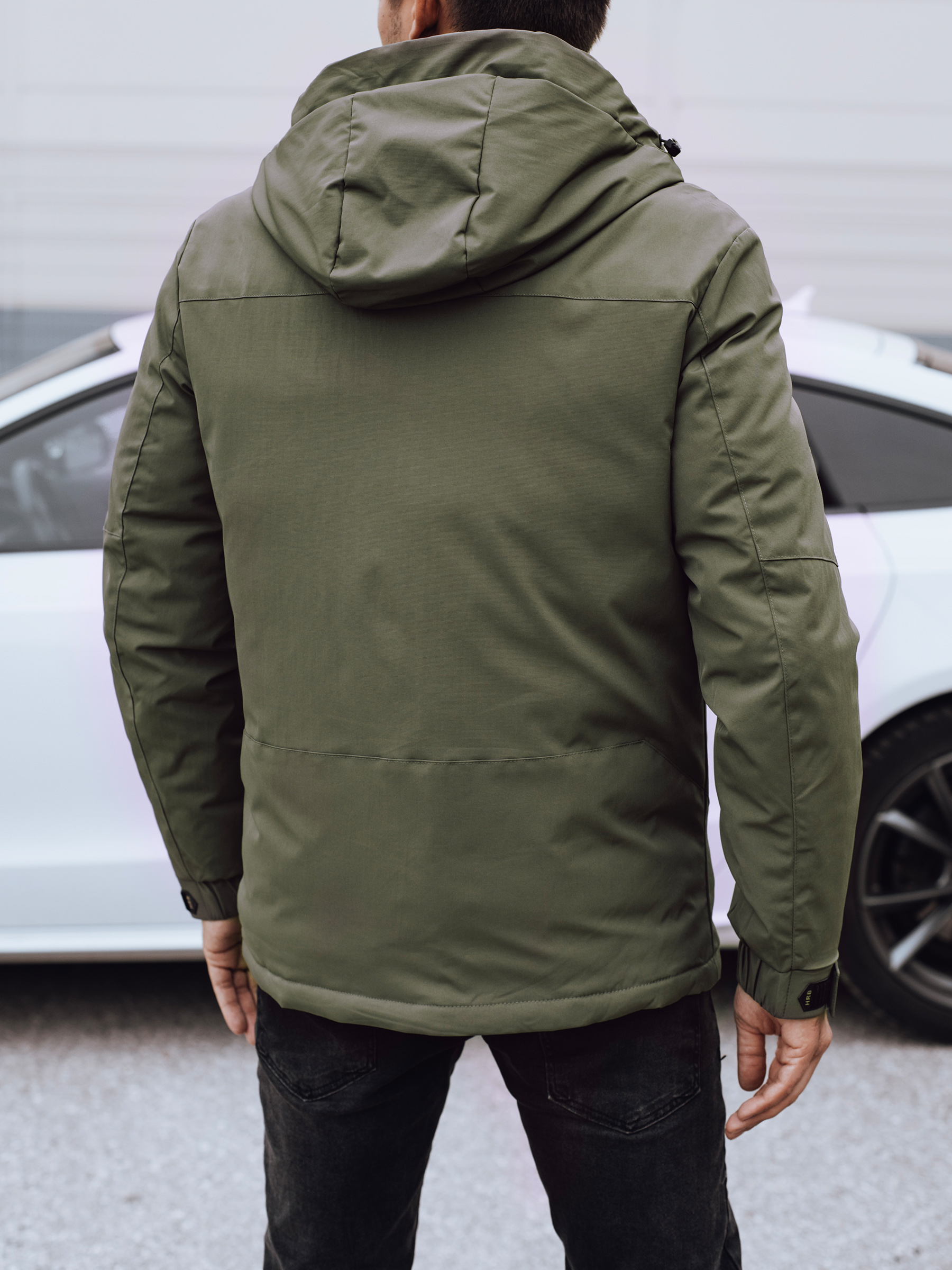 Zelená pánská zimní bunda s kapucí