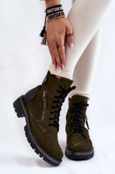 Zelené semišové kotníkové boty Laura Messi