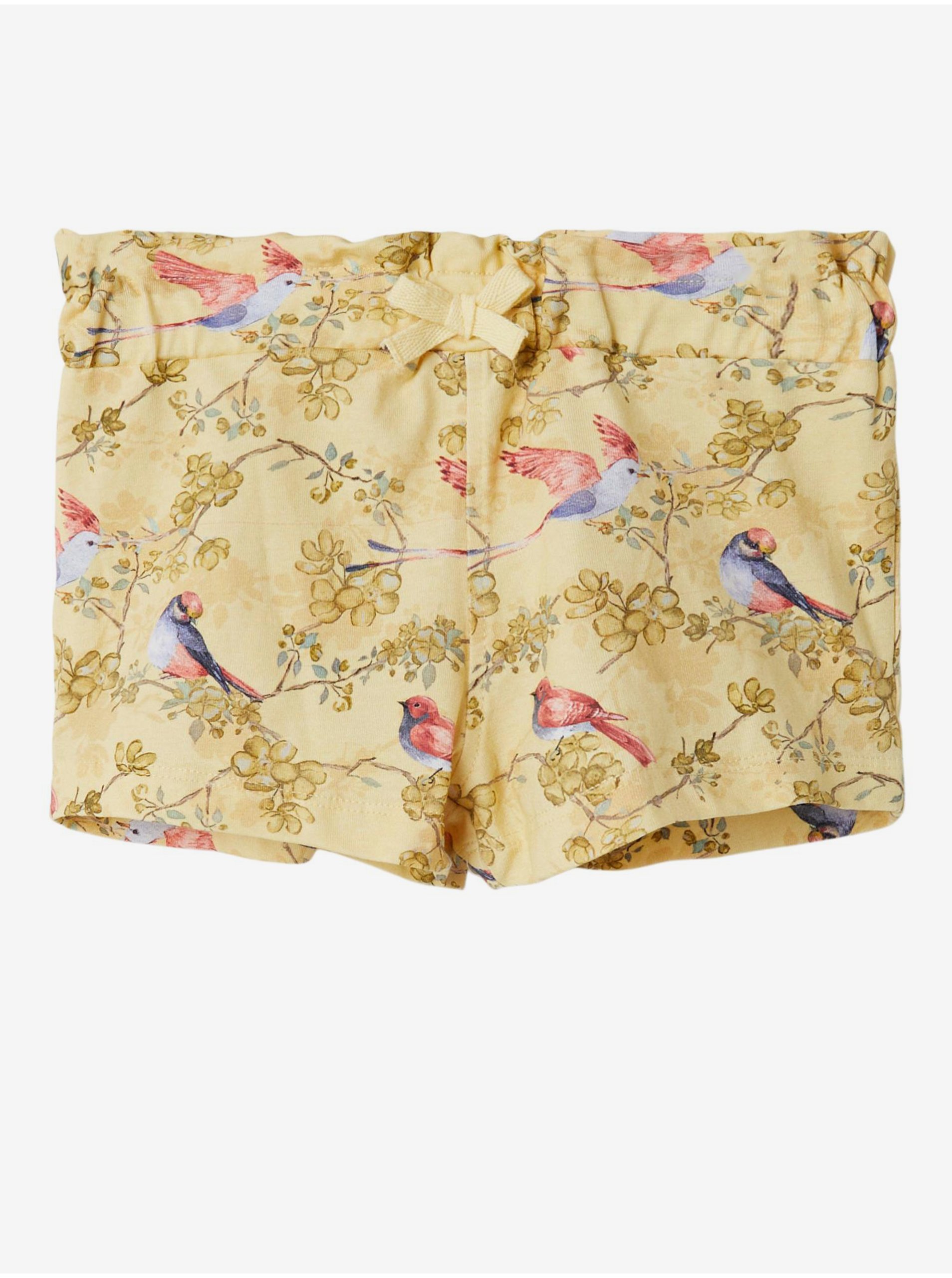 Žluté holčičí vzorované kraťasy name it Dora - unisex
