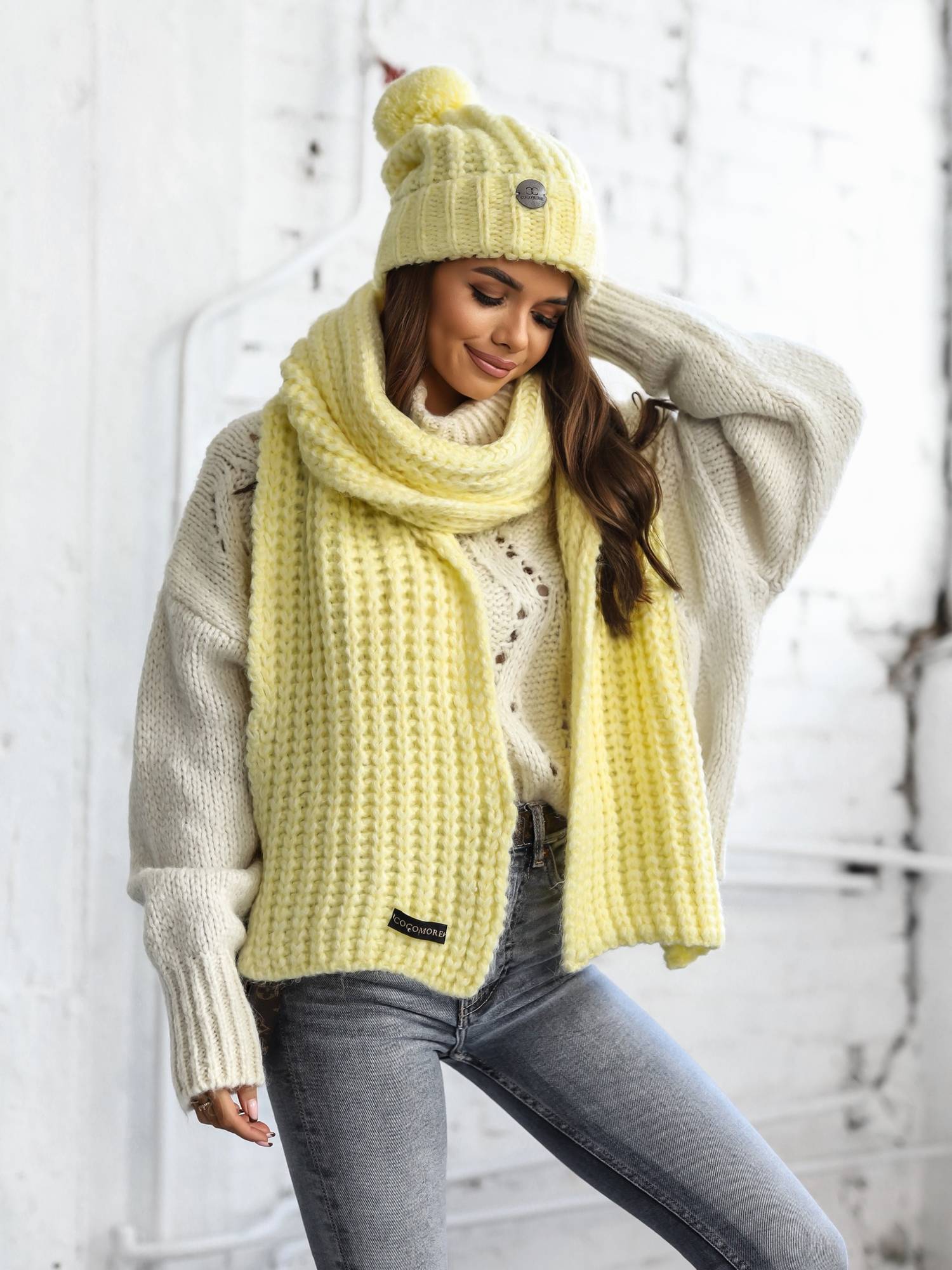 Žlutý šátek Cocomore bmgB576.lemon
