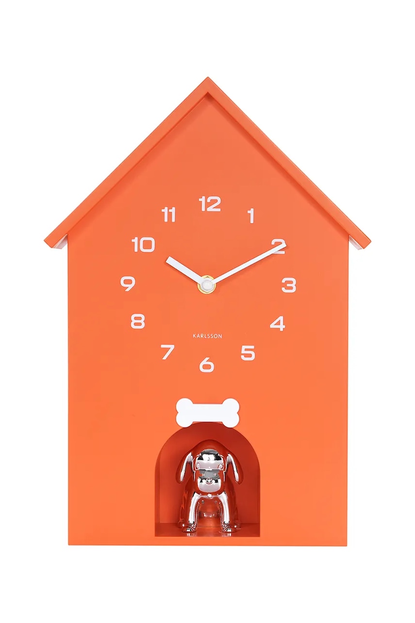 Zvukové nástěnné hodiny Karlsson Dog House 36,5 x 26,5 cm