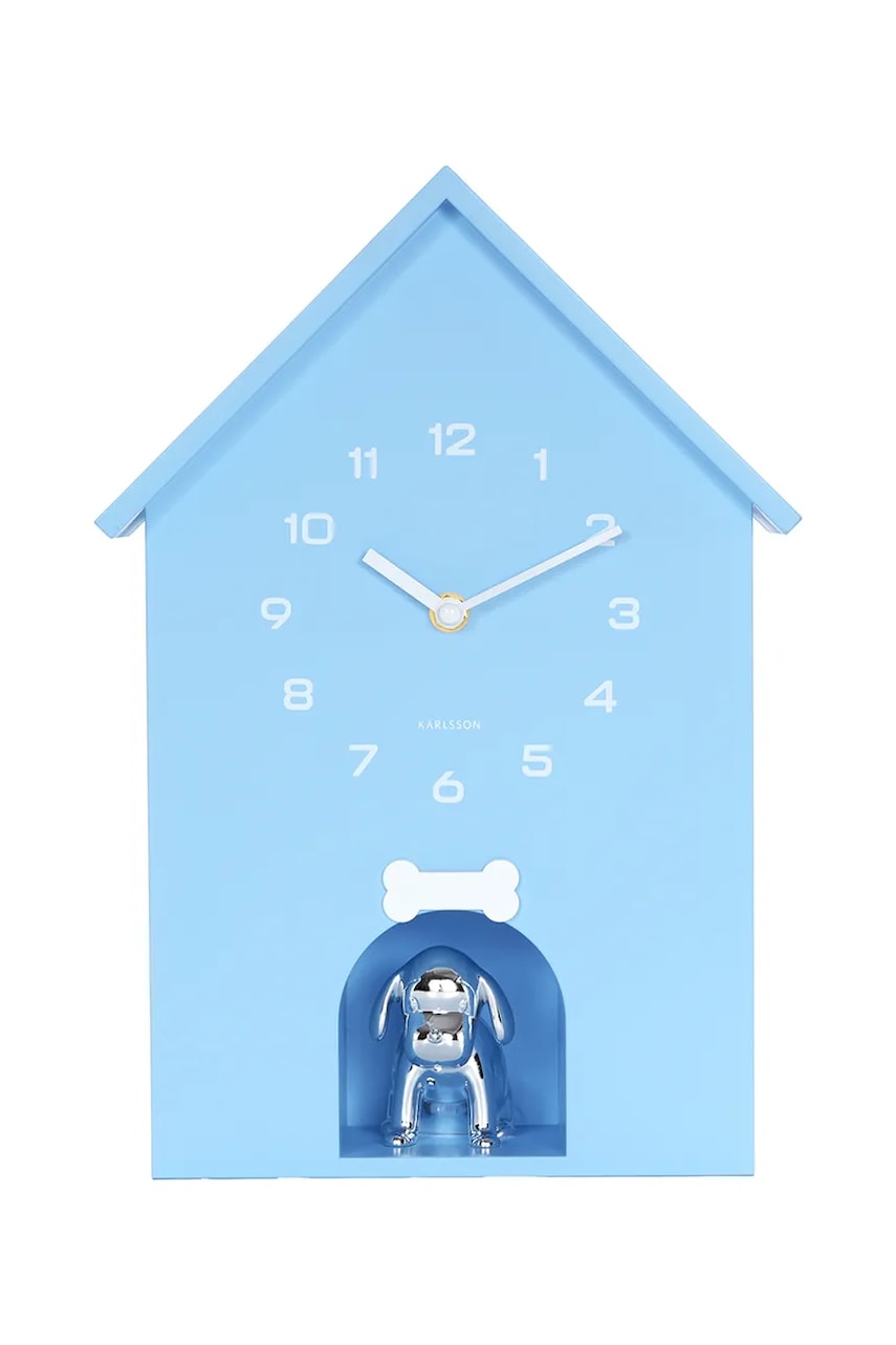 Zvukové nástěnné hodiny Karlsson Dog House 36,5 x 26,5 cm