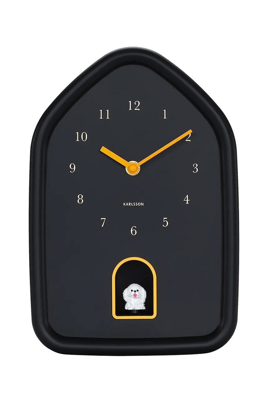 Zvukové nástěnné hodiny Karlsson Modern Doggy 29 x 20 cm