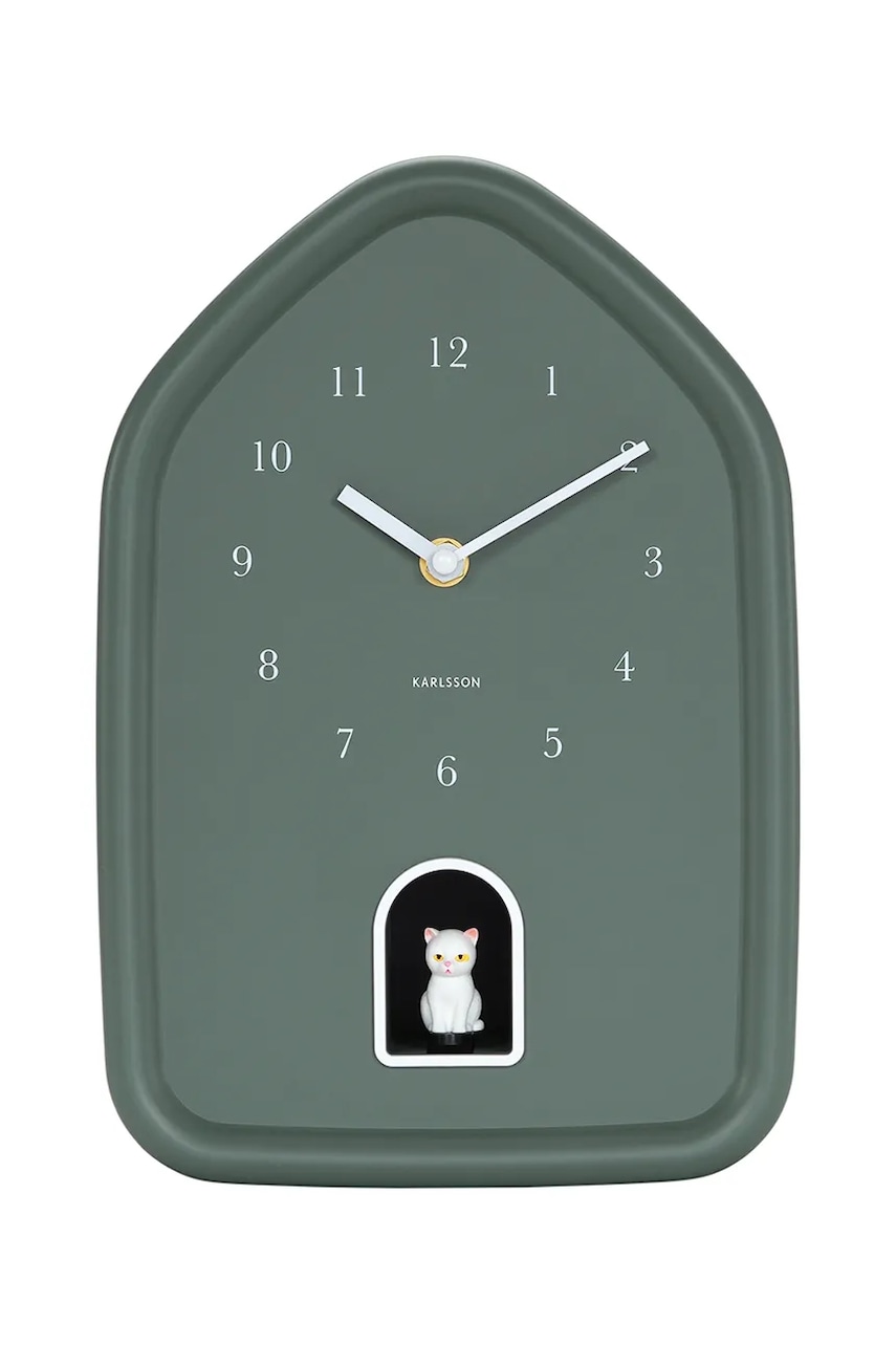 Zvukové nástěnné hodiny Karlsson Modern Kitty 20 x 29 cm