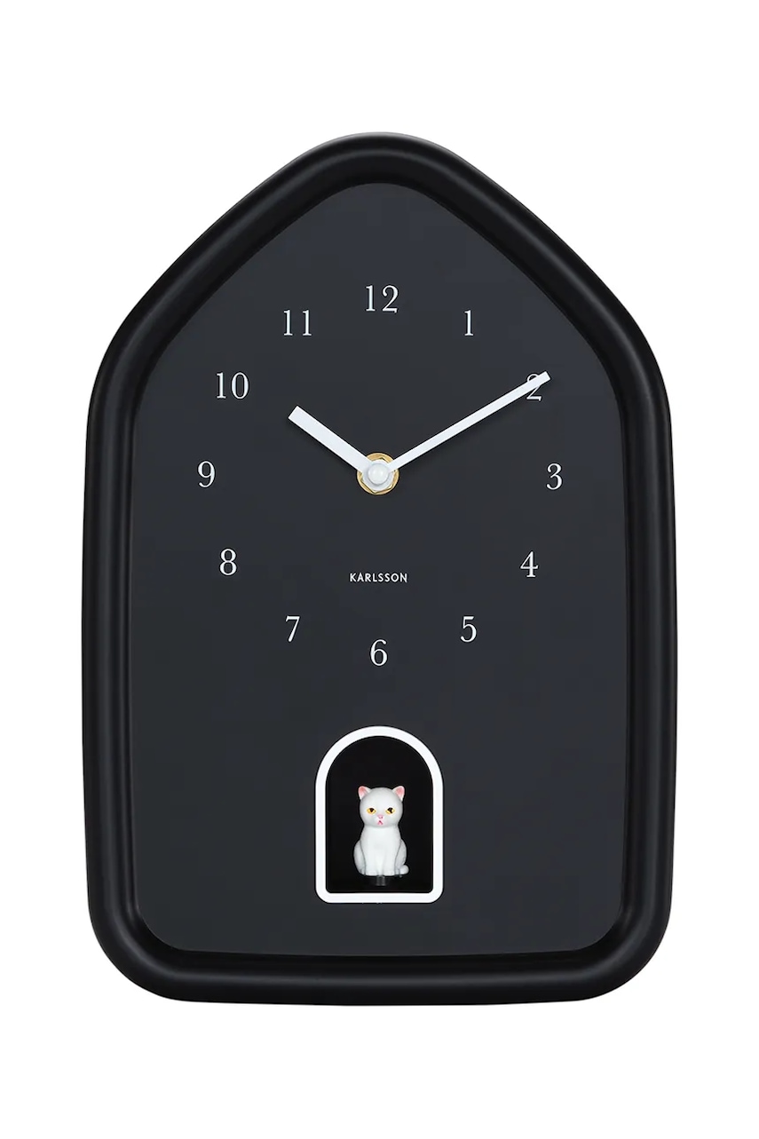 Zvukové nástěnné hodiny Karlsson Modern Kitty 29 x 20 cm