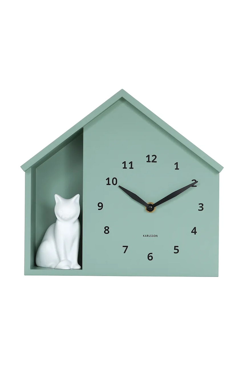 Zvukové nástěnné hodiny Karlsson Siting Cat 26 x 29 cm