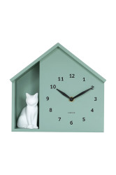 Zvukové nástěnné hodiny Karlsson Siting Cat 26 x 29 cm